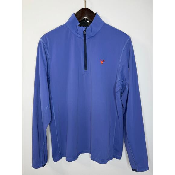 Greyson Golf Tate Mockneck 1/4 Zip Pullover Golf Performance Blue Sz L - Picture 3 of 12